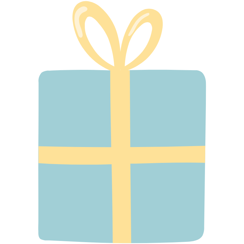 Gift box labeled two